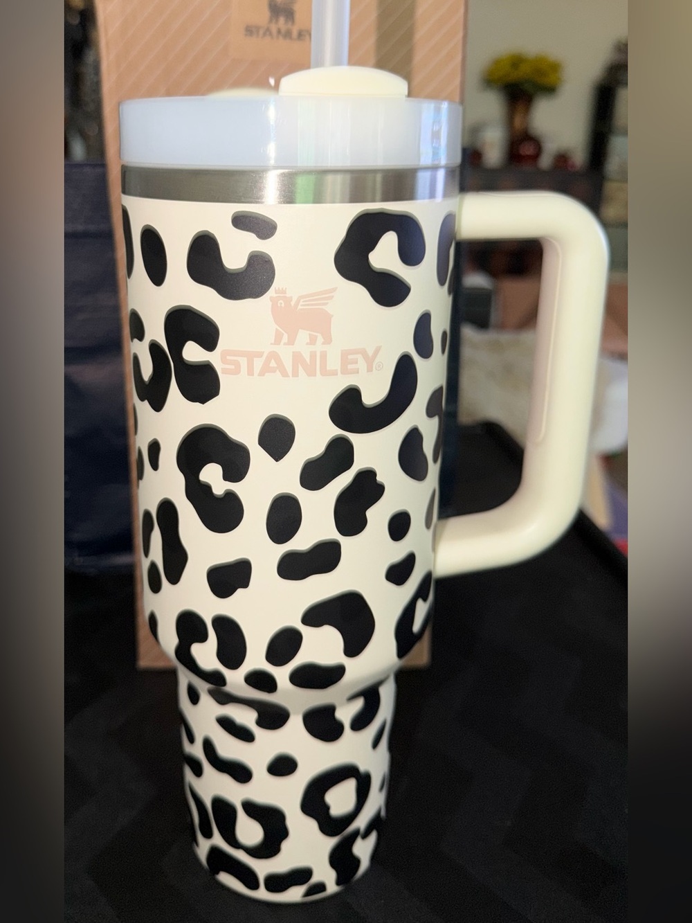 Personalized Leopard Print Stanley Quencher H20 Tumbler - NWT 🖤🤍